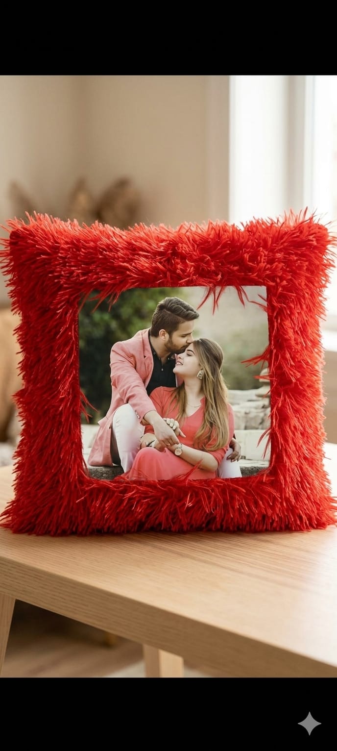 “Premium Fur Photo Pillow”